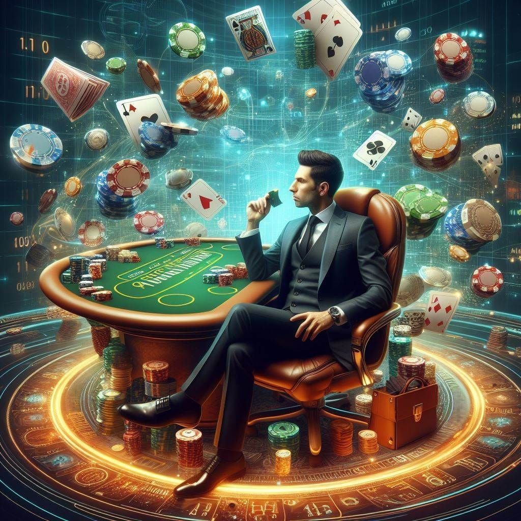 Ilustrasi pengguna resmi303 menikmati slot online di mobile dengan tampilan modern